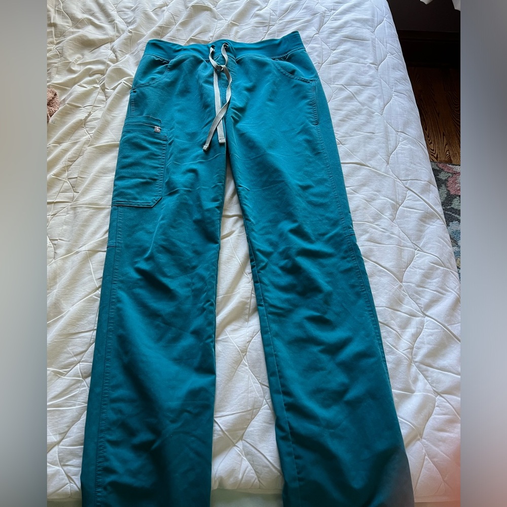 Womens teal figs scrub pants